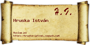 Hruska István névjegykártya